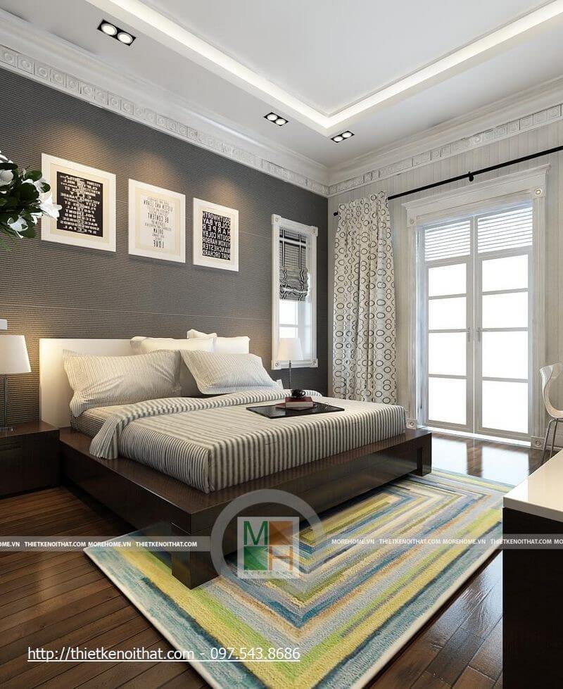 Mẫu giường ngủ gỗ tự nhiên hiện đại cho phòng ngủ  Mẫu thiết kế nội thất biệt thự đẹp