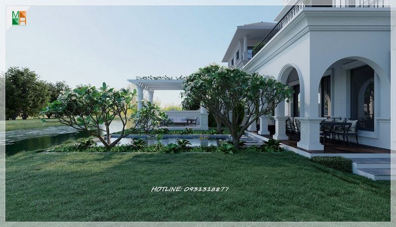 Thiết kế ngoại thất khoảng không gian phía ngoài của ngôi nhà thể hiện sự sang trọng đẳng cấp của gia chủ thông qua thiết kế và sáng tạo mang tới một diện mạo hoàn hảo nhất